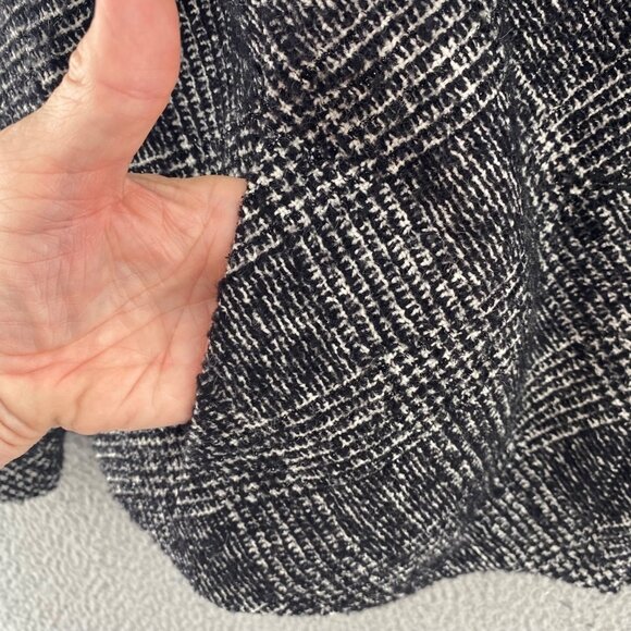 Talbots Coat Womens 14 Black Wool Blend Tweed Shimmer Button Up Pockets Collared - Picture 5 of 10